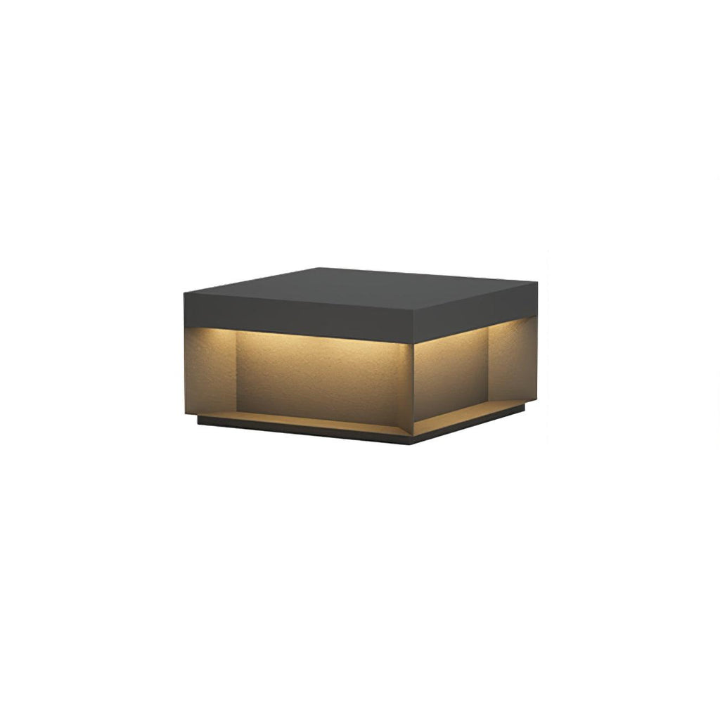 Borne de jardin LED métal sablé IP65 – filaire ou solaire — vue de profil (7)