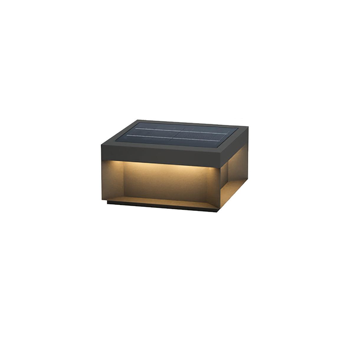 Borne de jardin LED métal sablé IP65 – filaire ou solaire — dimensions et cotes (7)