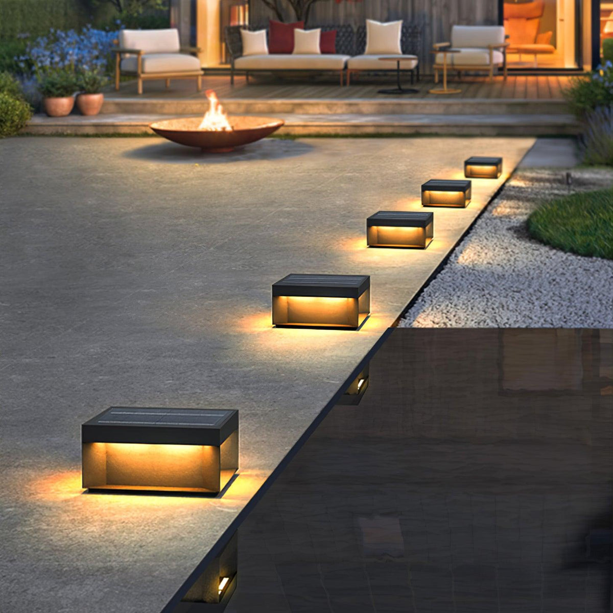 Borne de jardin LED métal sablé IP65 – filaire ou solaire — dimensions et cotes (5)