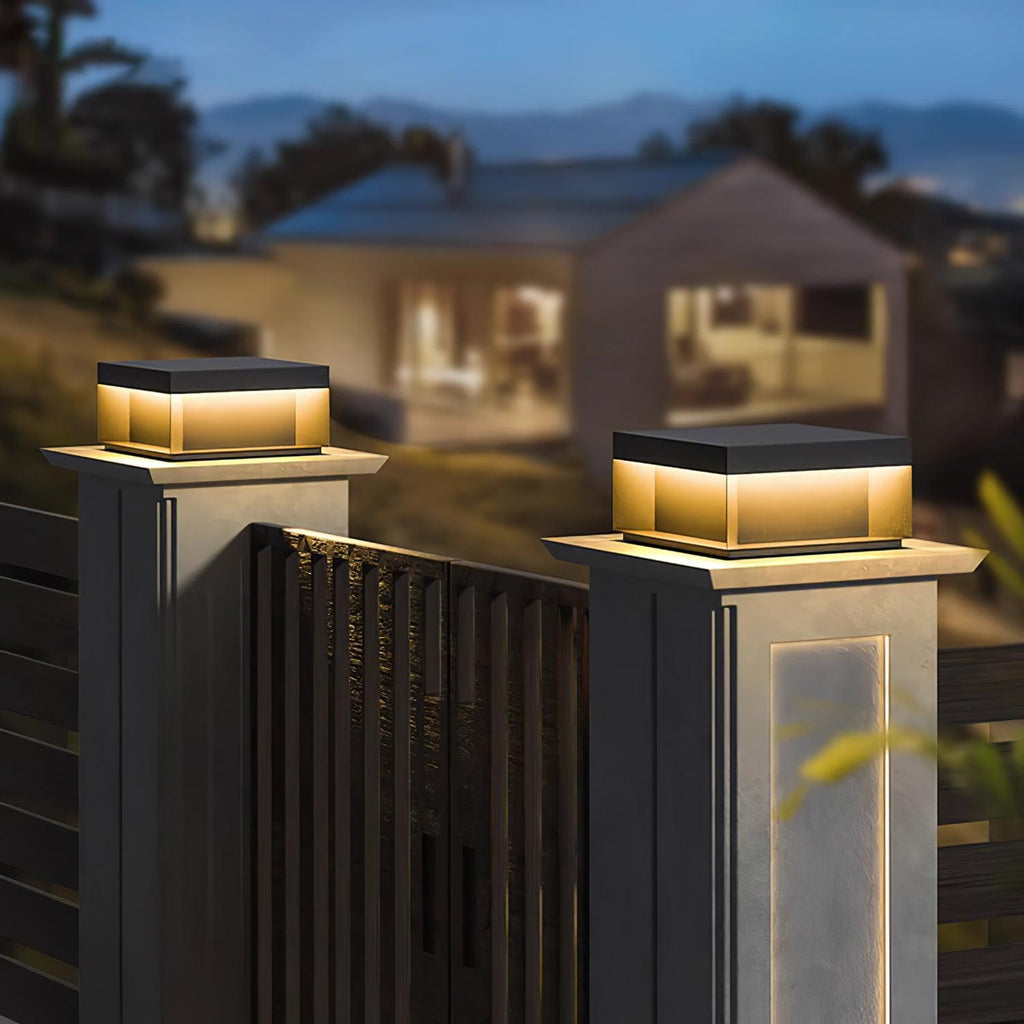 Borne de jardin LED métal sablé IP65 – filaire ou solaire — détail de la matière