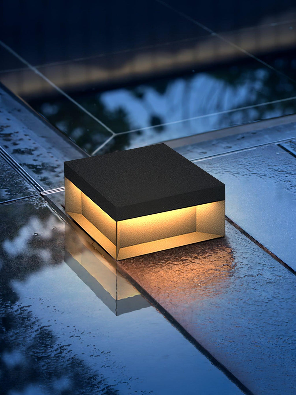 Borne de jardin LED métal sablé IP65 – filaire ou solaire — détail de la finition (6)