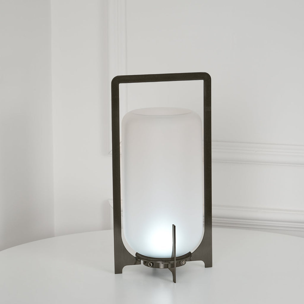 Lampe à poser lanterne inox – allumage crépusculaire automatique — dimensions et cotes (2)