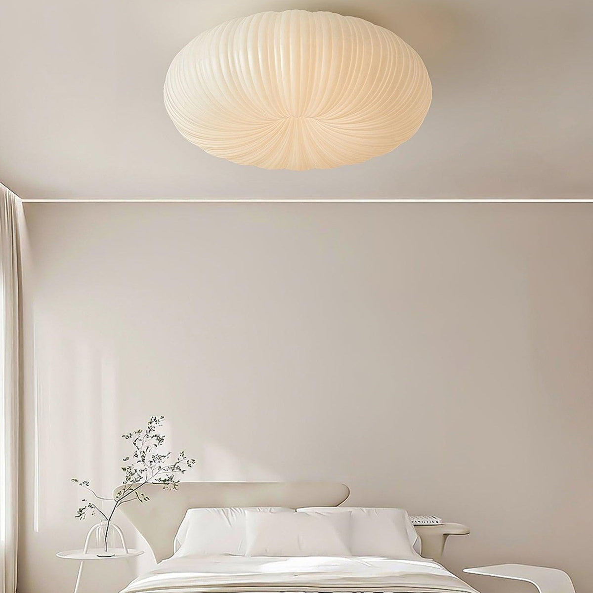 Plafonnier LED dimmable avec télécommande métal et plastique — vue de dessous