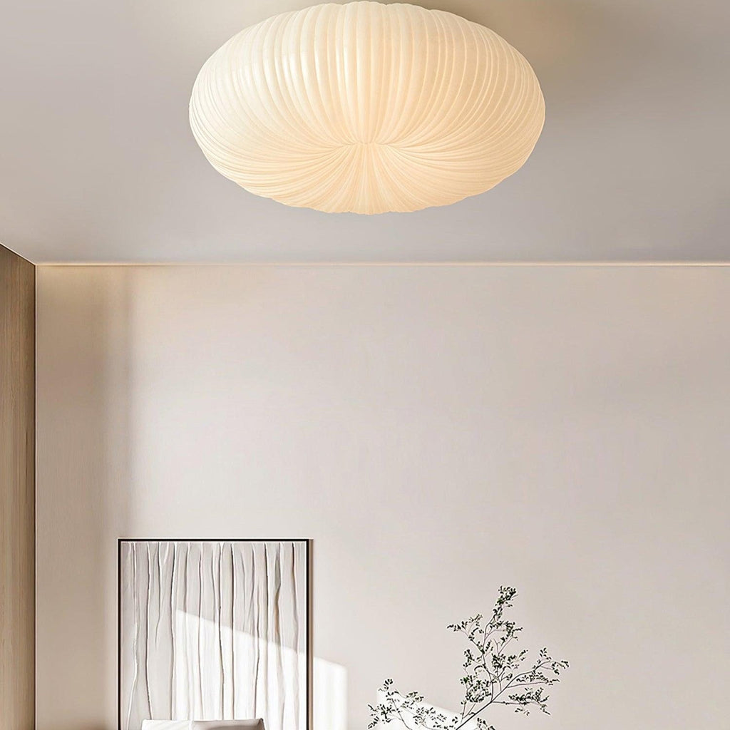 Plafonnier LED dimmable avec télécommande métal et plastique — mise en situation dans la pièce