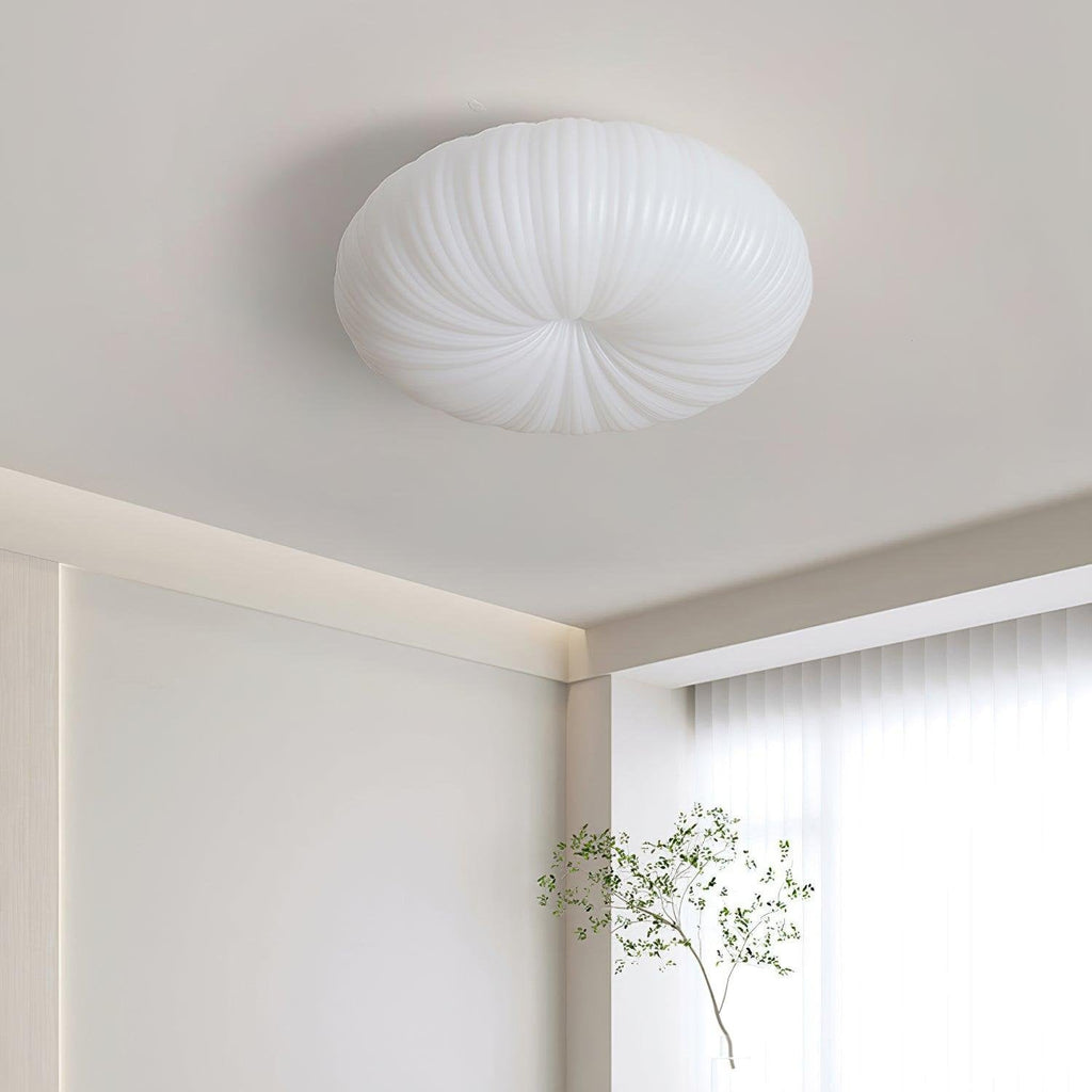 Plafonnier LED dimmable avec télécommande métal et plastique — détail de la finition