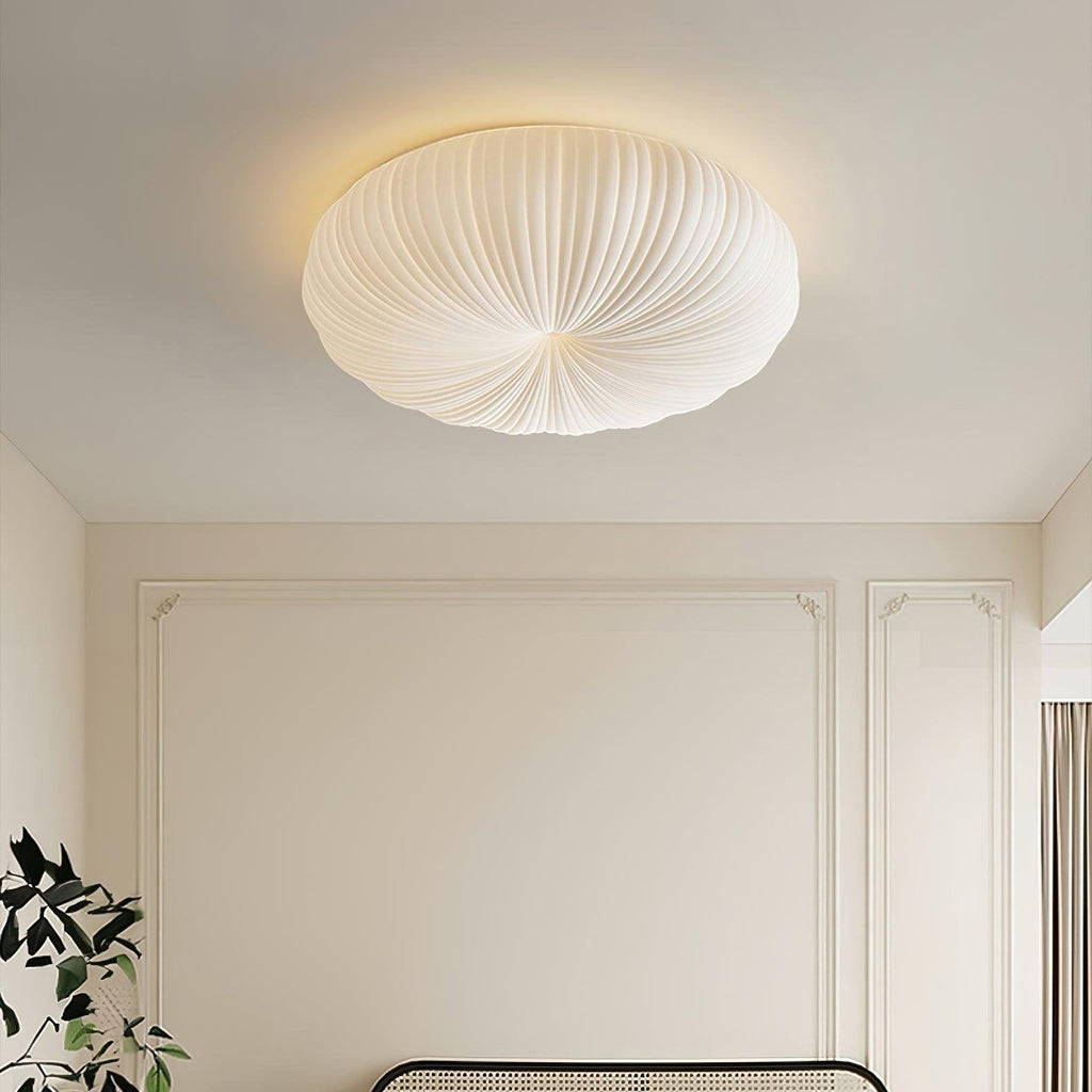 Plafonnier LED dimmable avec télécommande métal et plastique — vue de trois quarts