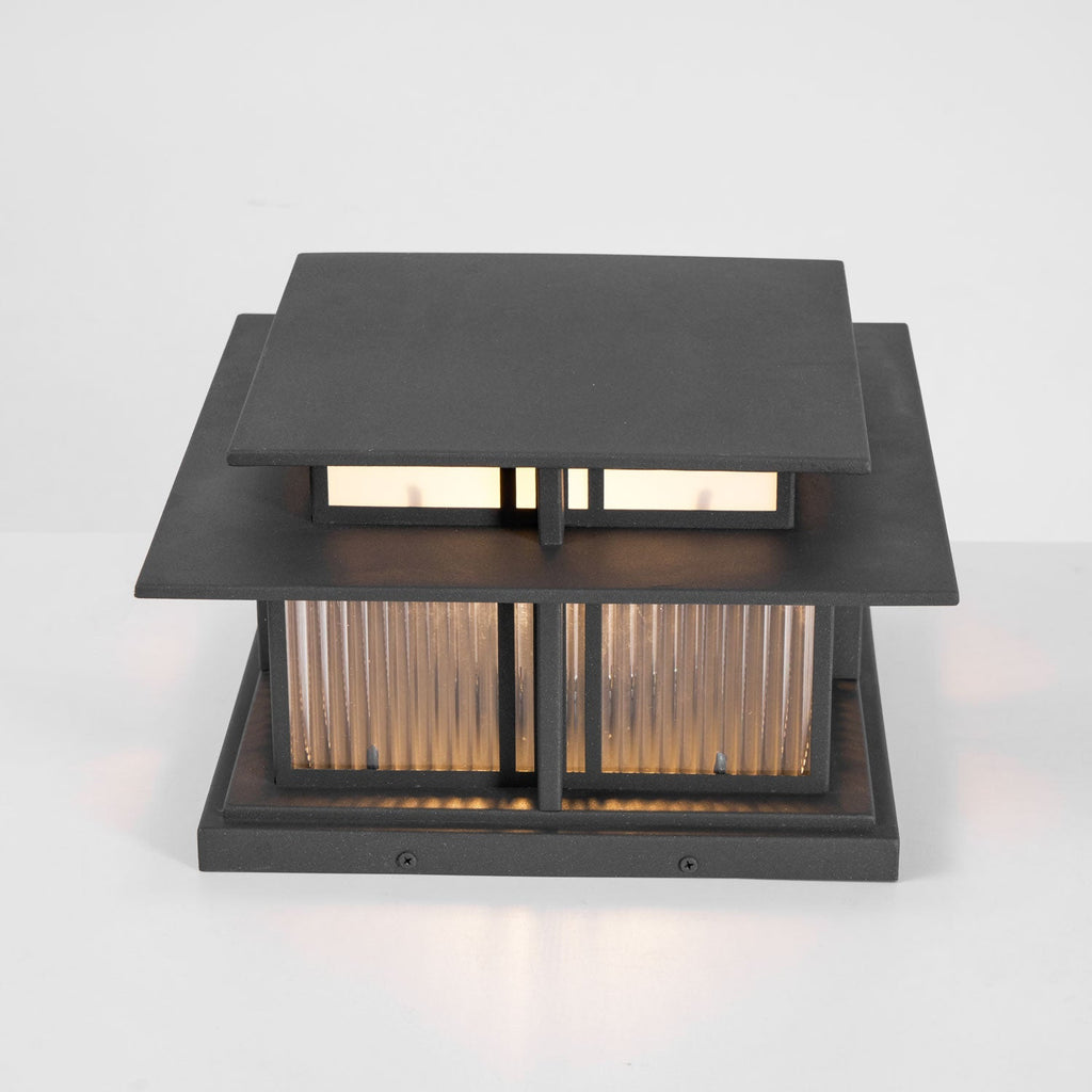 Borne de jardin LED IP65 corps sablé anti-UV – Boilyn — détail de la finition (6)
