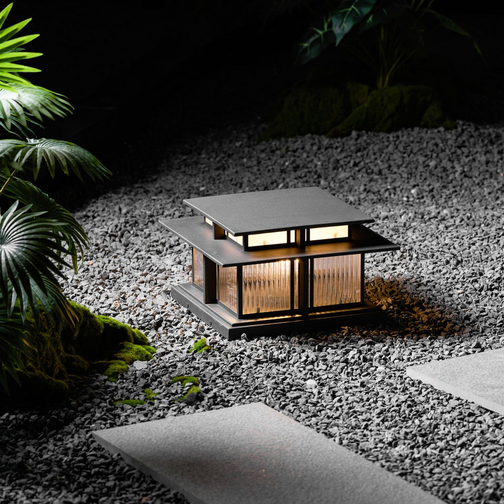 Borne de jardin LED IP65 corps sablé anti-UV – Boilyn — détail de la matière (5)