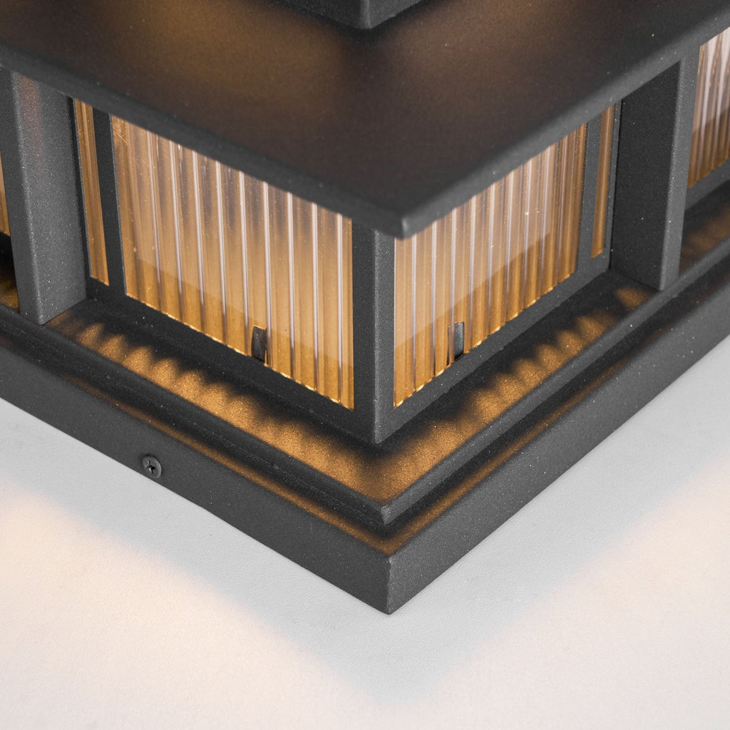 Borne de jardin LED IP65 corps sablé anti-UV – Boilyn — détail de la matière (6)