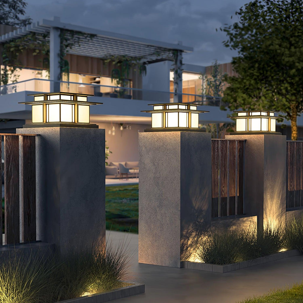 Borne de jardin LED IP65 corps sablé anti-UV – Boilyn — dimensions et cotes (2)