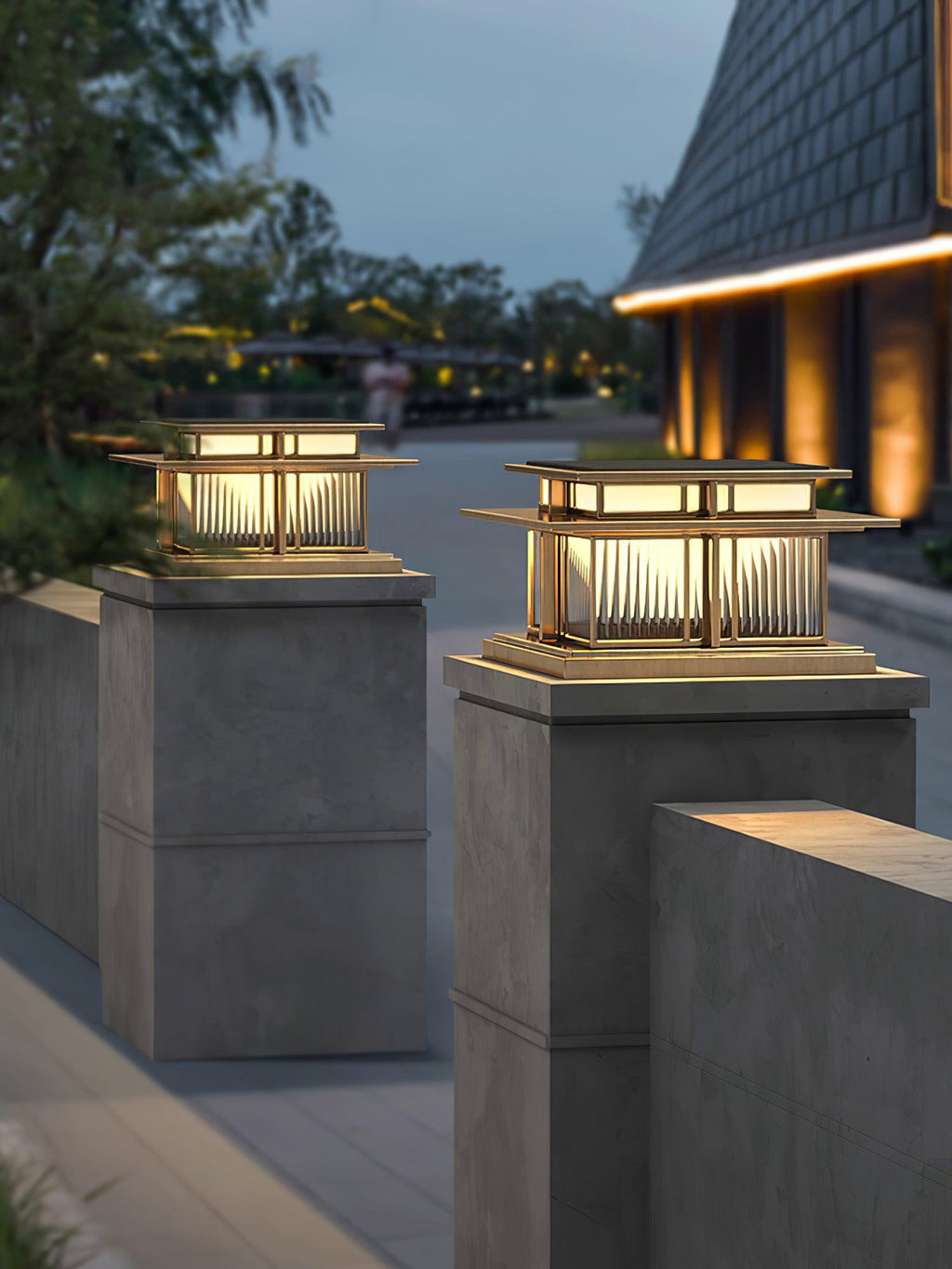 Borne de jardin LED IP65 corps sablé anti-UV – Boilyn — vue de trois quarts (3)