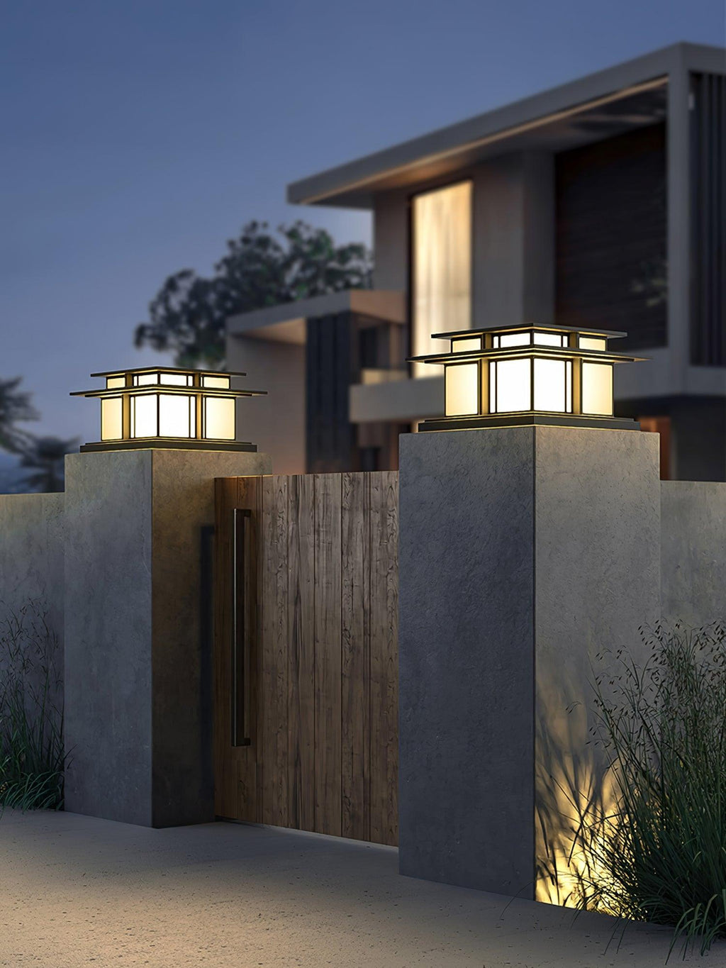 Borne de jardin solaire IP65 acrylique dépoli – Boilyn — vue de face (3)