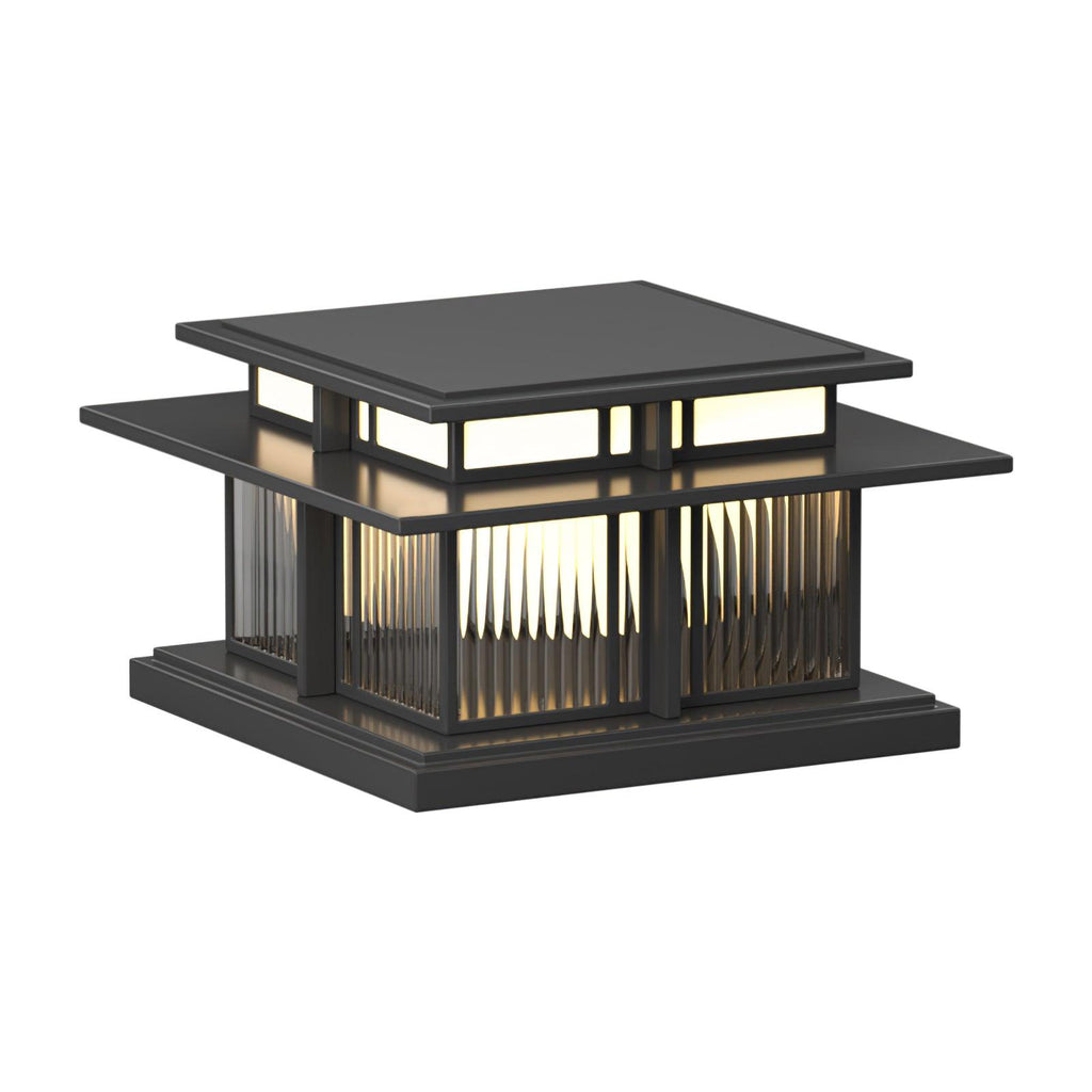 Borne de jardin LED IP65 corps sablé anti-UV – Boilyn — détail du système de fixation