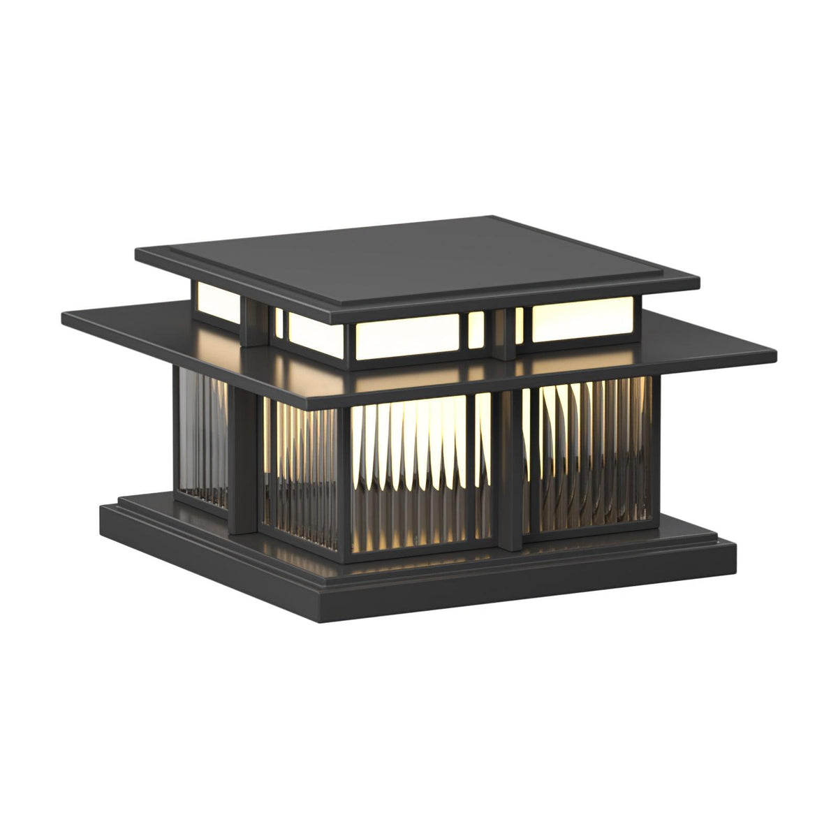 Borne de jardin LED IP65 corps sablé anti-UV – Boilyn — détail du système de fixation