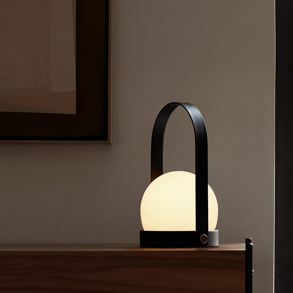 Lampe à poser sans fil rechargeable à poignée – Carrie — détail de la matière (6)