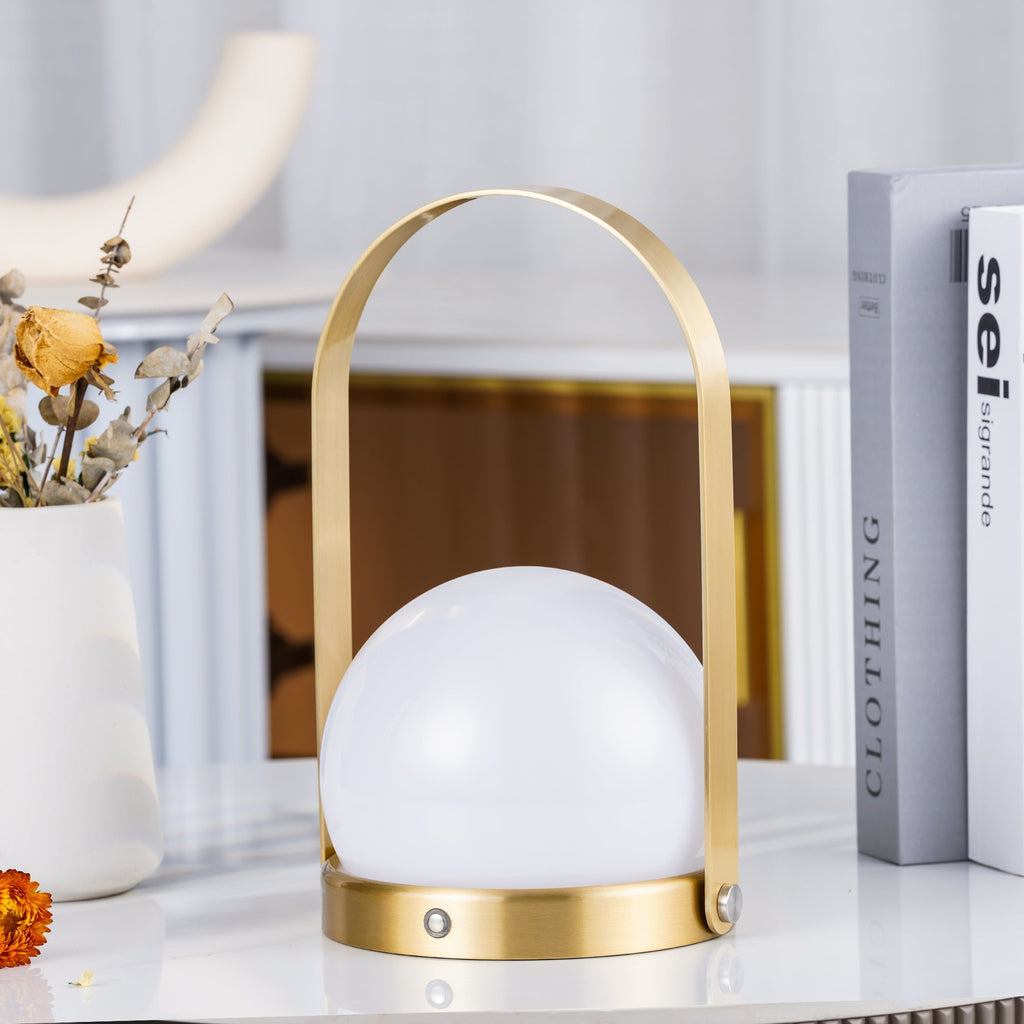 Lampe à poser sans fil rechargeable à poignée – Carrie — détail de la matière