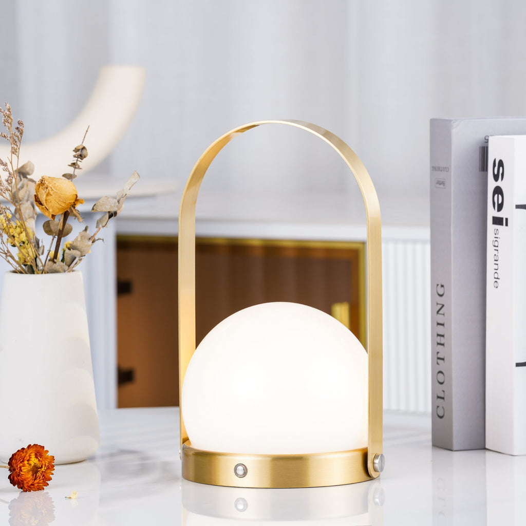 Lampe à poser sans fil rechargeable à poignée – Carrie — détail de la matière (2)