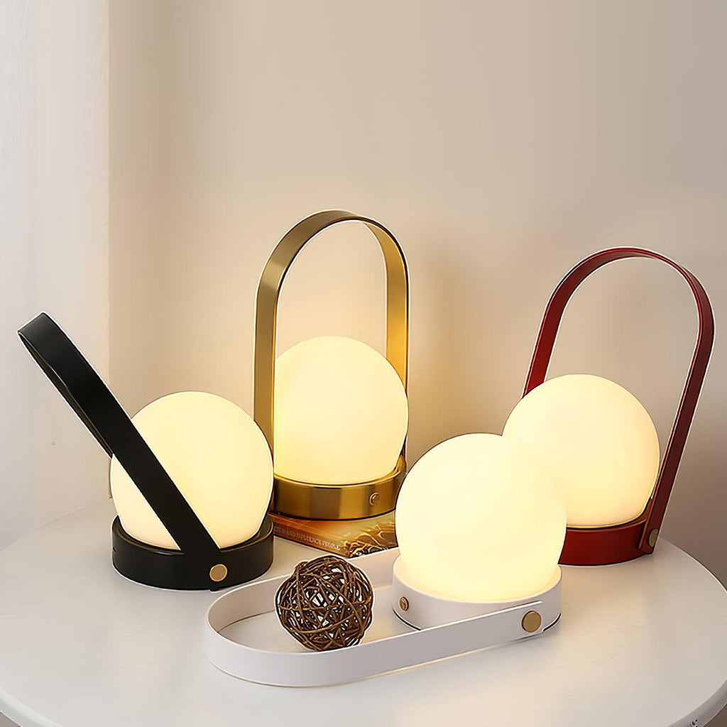 Lampe à poser sans fil rechargeable à poignée – Carrie — détail de la matière (3)