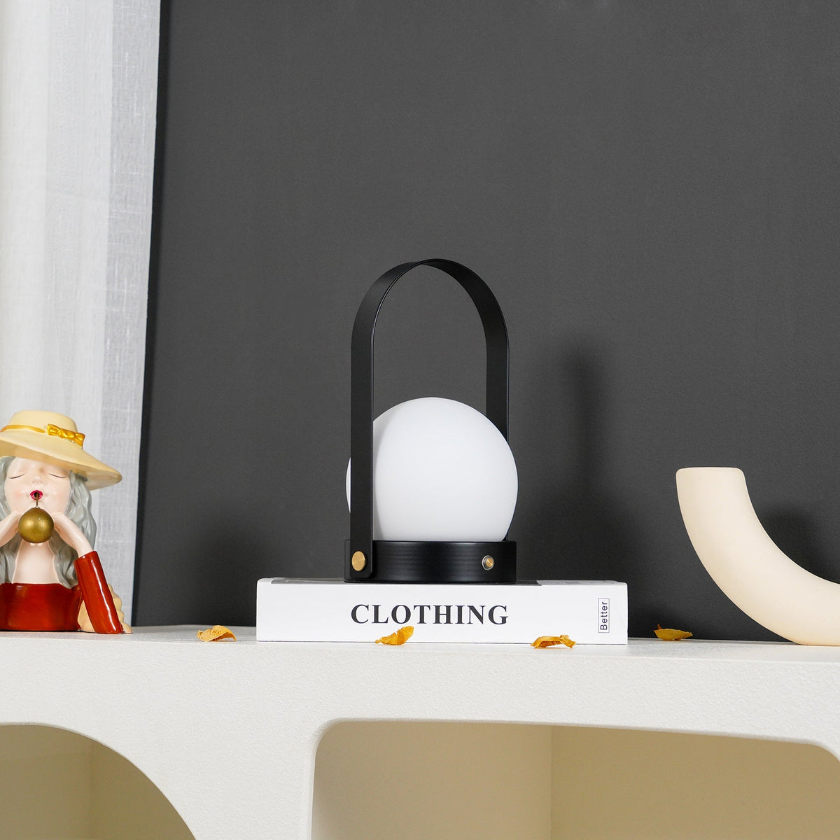 Lampe à poser sans fil rechargeable à poignée – Carrie — détail de la finition (3)