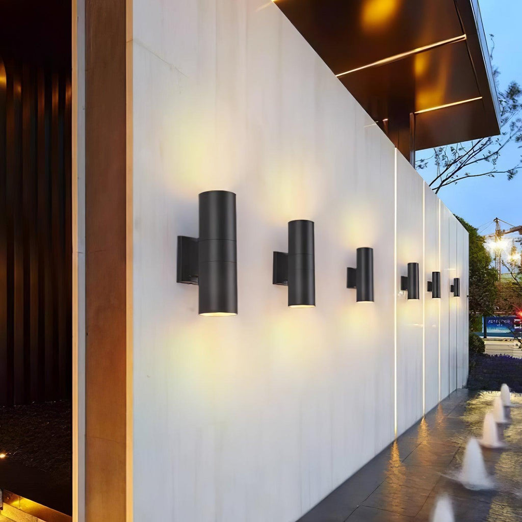 Applique murale cylindrique LED métal – intérieur et extérieur — vue de dessous (2)