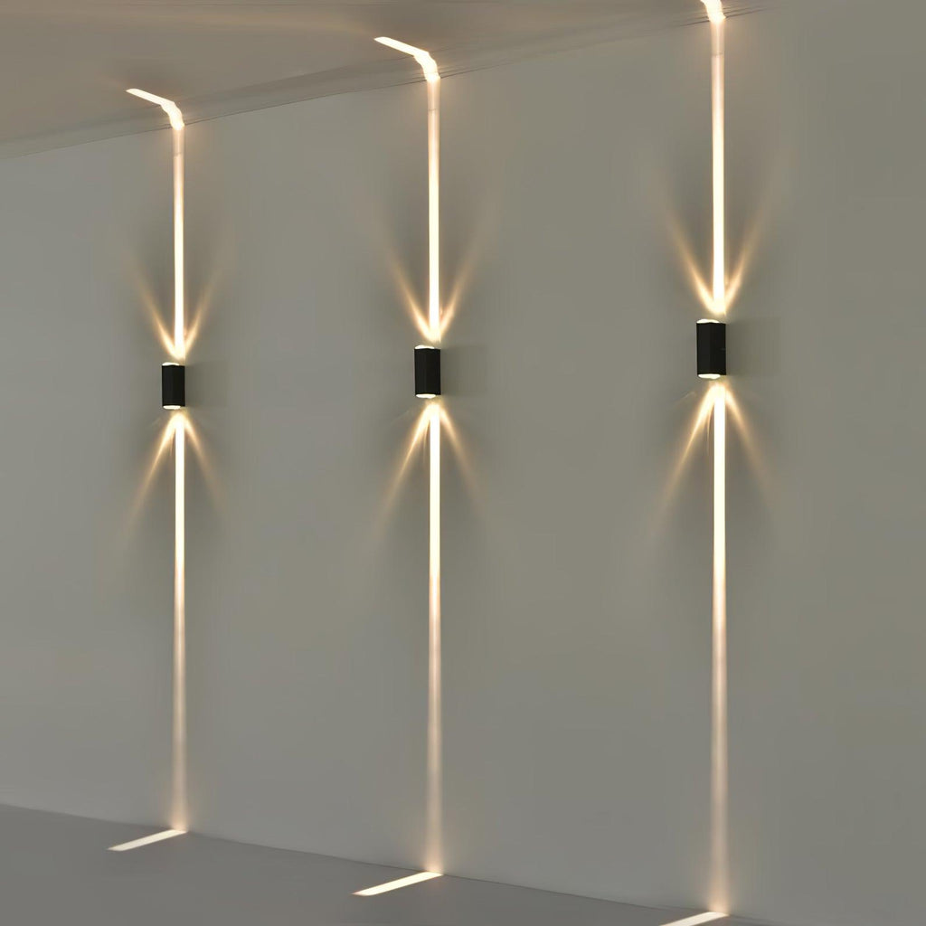Applique murale cylindrique LED métal – intérieur et extérieur — détail de la finition