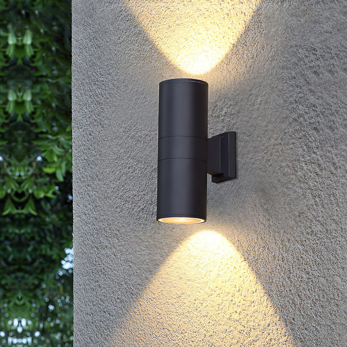 Applique murale cylindrique LED métal – intérieur et extérieur — vue de face