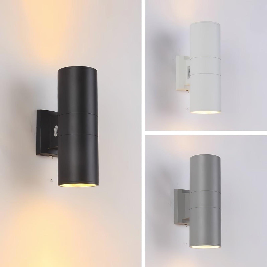 Applique murale cylindrique LED métal – intérieur et extérieur — vue de profil (2)