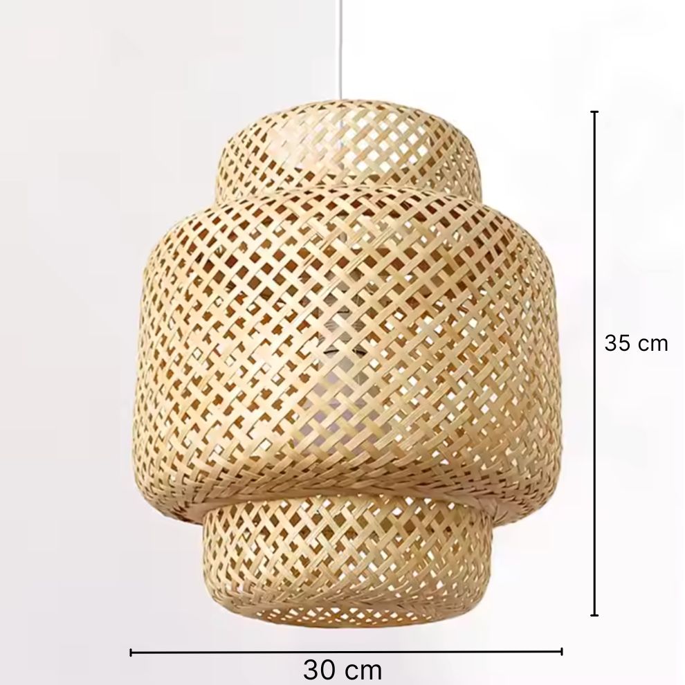 Suspension en bambou tressé à la main 30 cm – Aurélia — vue de face