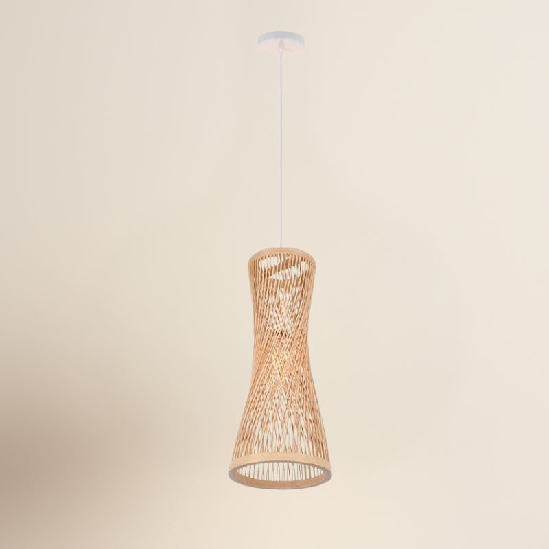 Suspension en bambou tressé forme sablier 40 cm – Élaria — dimensions et cotes