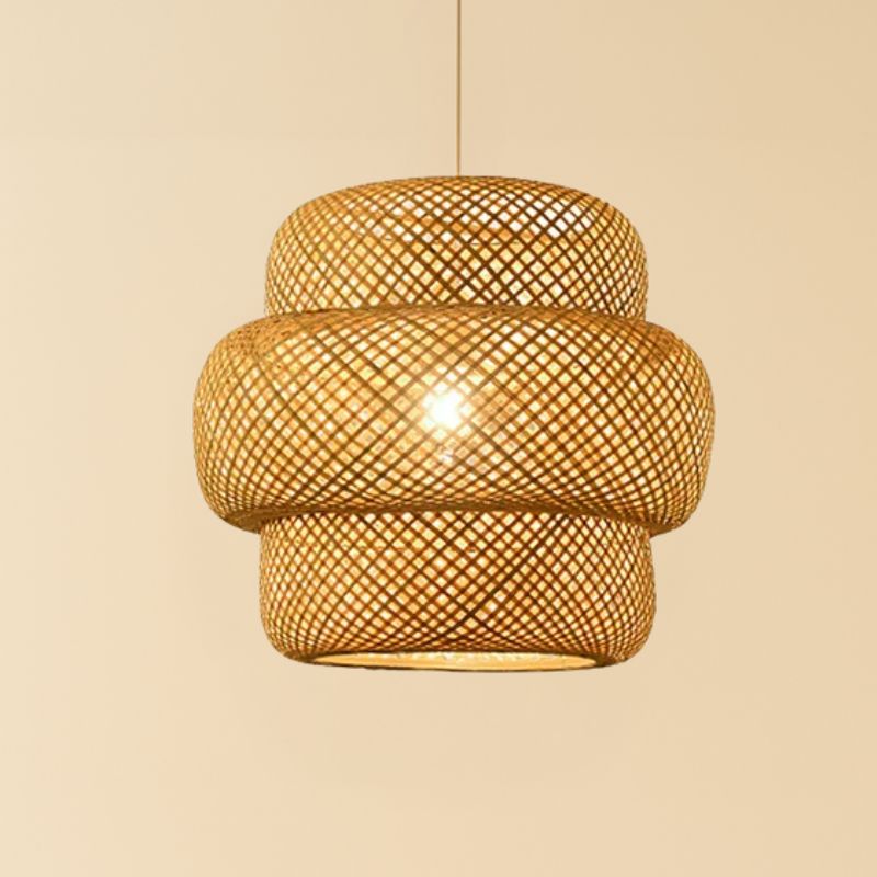 Suspension en bambou tressé à la main 30 cm – Aurélia