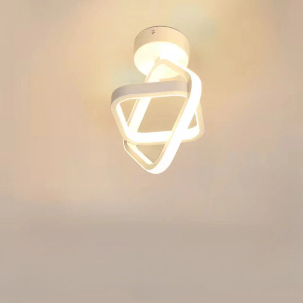 Plafonnier LED géométrique fer et acrylique 3 températures — vue de face
