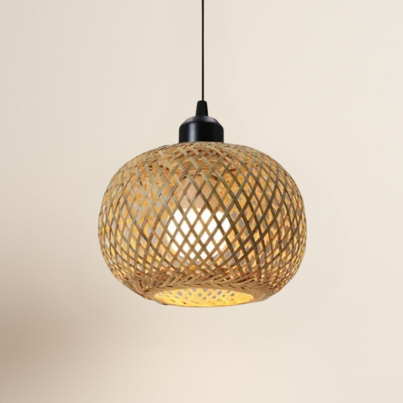 Suspension sphérique en bambou tressé Ø26 cm – Auraï