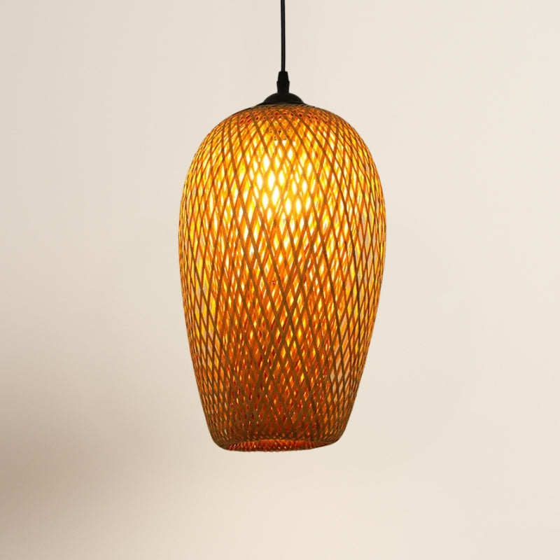 Suspension en bambou tressé forme goutte 36 cm – Éméa