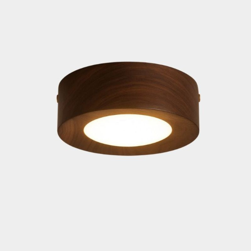 Plafonnier spot LED 5 W en bois noyer ou frêne – Elyon — vue de face (2)