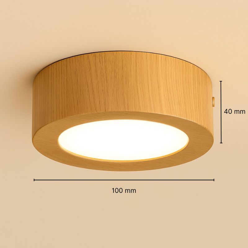 Plafonnier spot LED 5 W en bois noyer ou frêne – Elyon — détail du système de fixation