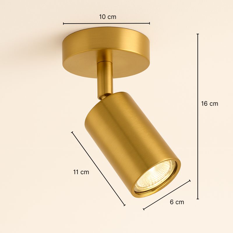 Plafonnier spots orientables aluminium doré mat – Astrael — mise en situation dans la pièce