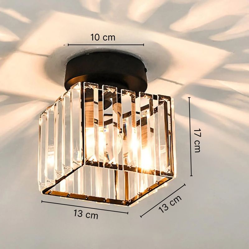 Plafonnier compact en cristal taillé et métal – Aurélia — vue de dessous