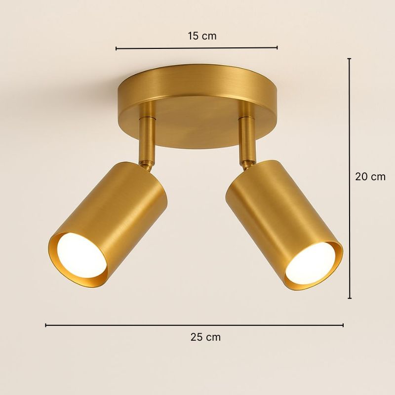 Plafonnier spots orientables aluminium doré mat – Astrael — détail de la matière