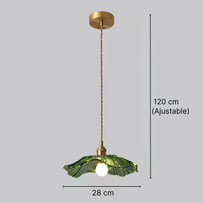 Suspension en verre sculpté forme florale Ø28 cm – Floréa — vue de face (2)