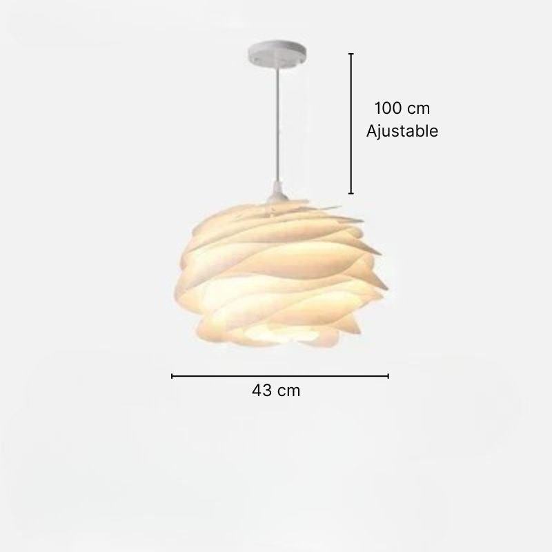 Suspension blanche sculptée en PVC Ø33 ou 43 cm – Aurelisa — vue de dessous