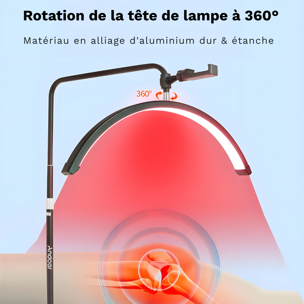Lampadaire LED demi-lune 36 W dimmable CRI 90 – Lunarys — détail de la finition