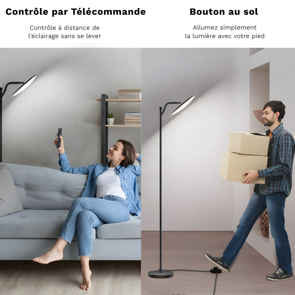 Lampadaire LED dimmable 3000 lm télécommandé 183 cm – Aeron — détail de la finition