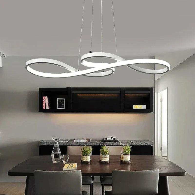Lustre LED torsadé en aluminium 120 cm dimmable – Armonys — détail de la finition
