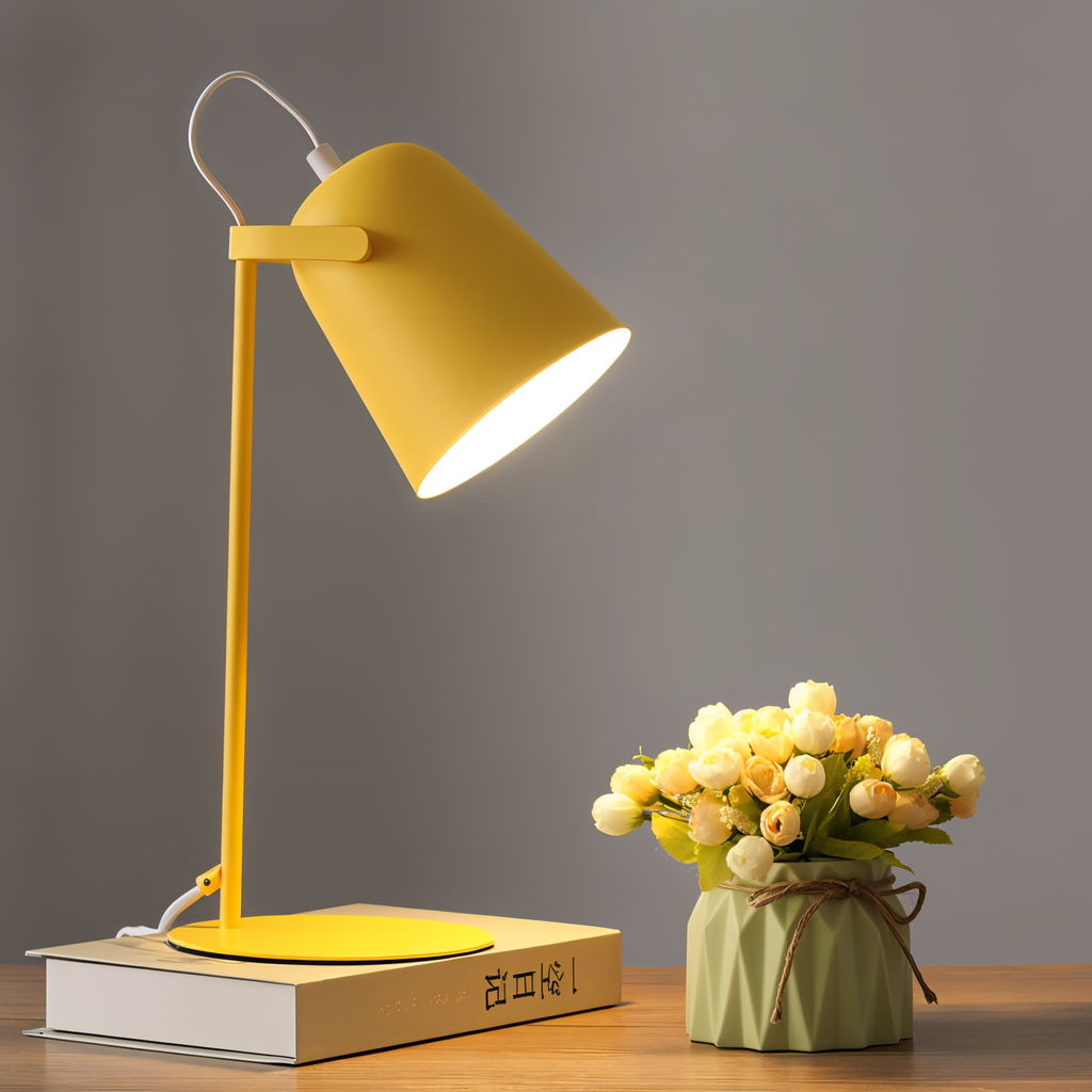 Lampe à poser orientable en fer, douille E27 – Macaron