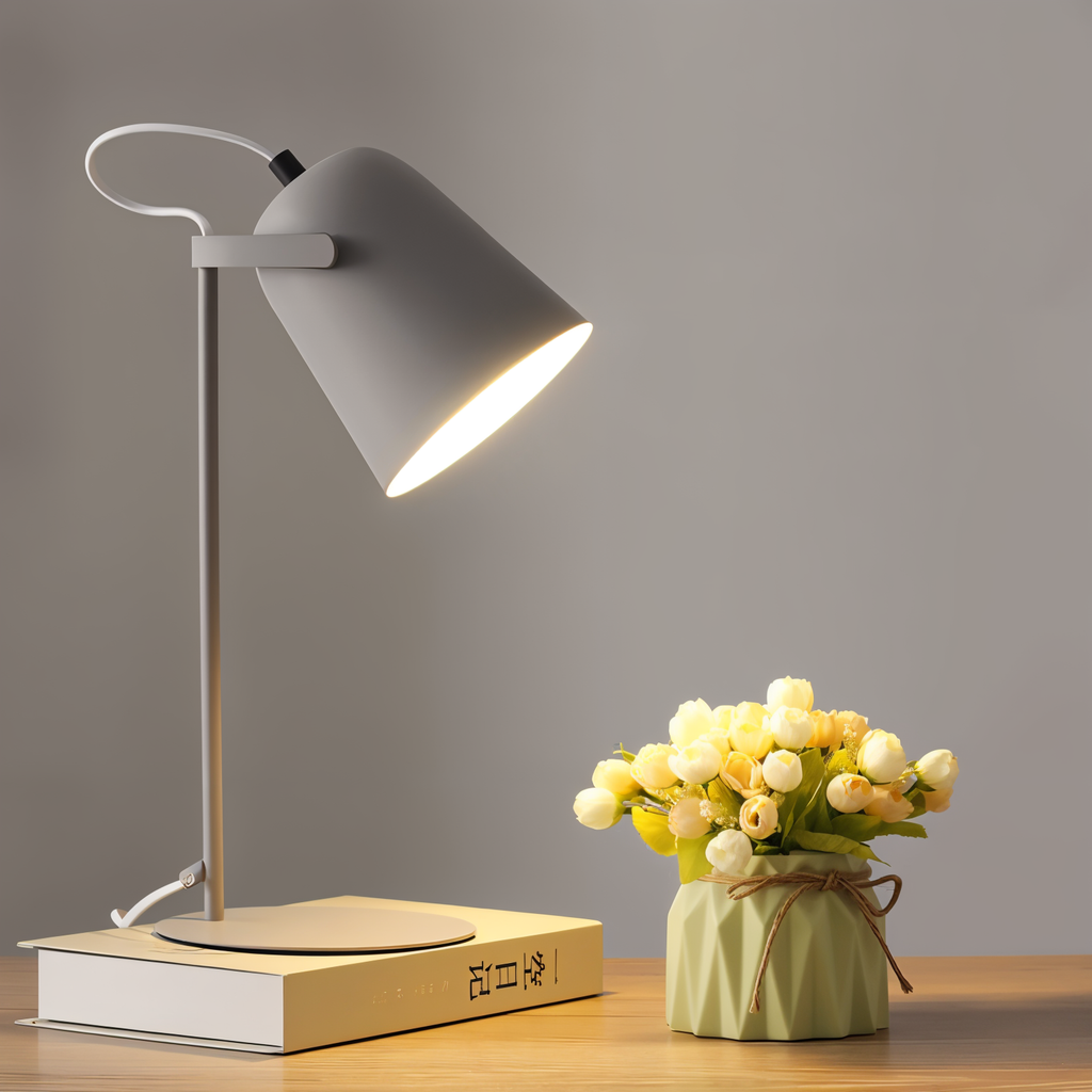 Lampe à poser orientable en fer, douille E27 – Macaron — détail de la matière