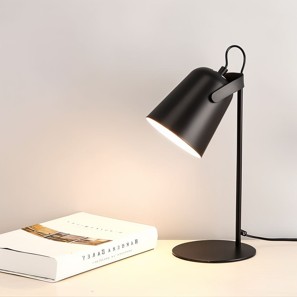 Lampe à poser orientable en fer, douille E27 – Macaron — vue de profil
