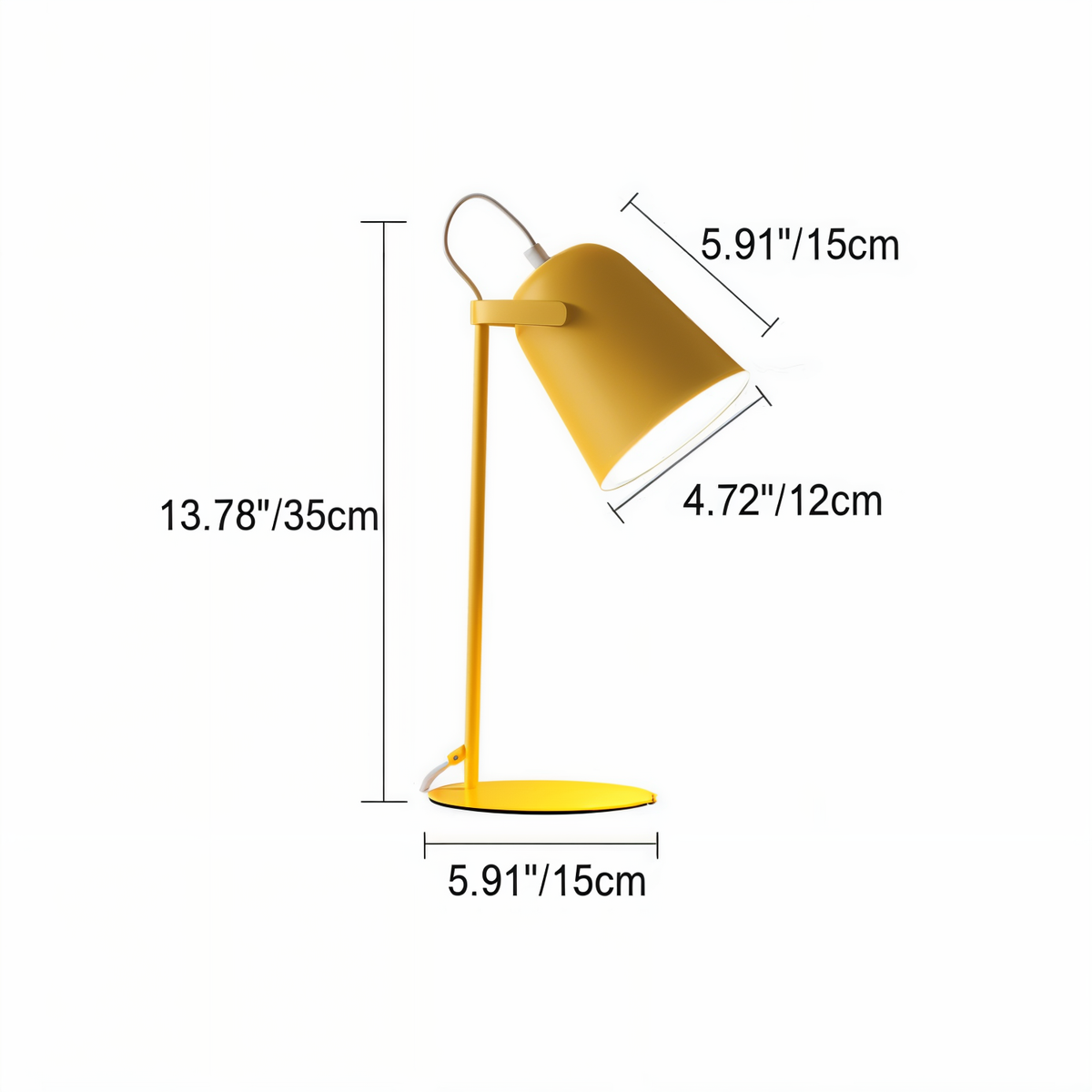 Lampe à poser orientable en fer, douille E27 – Macaron — vue de trois quarts