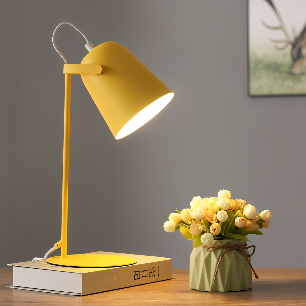 Lampe à poser orientable en fer, douille E27 – Macaron — vue de dessous
