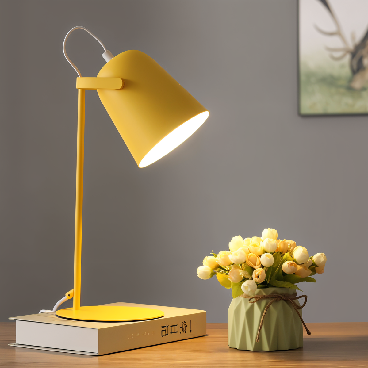 Lampe à poser orientable en fer, douille E27 – Macaron — vue de dessous