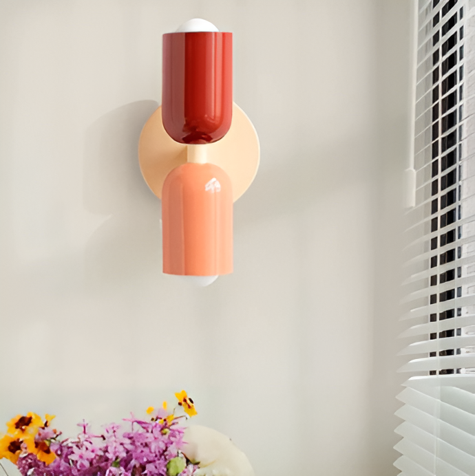 Applique murale métal double diffusion E27 Ø12 cm – Vintage Glow